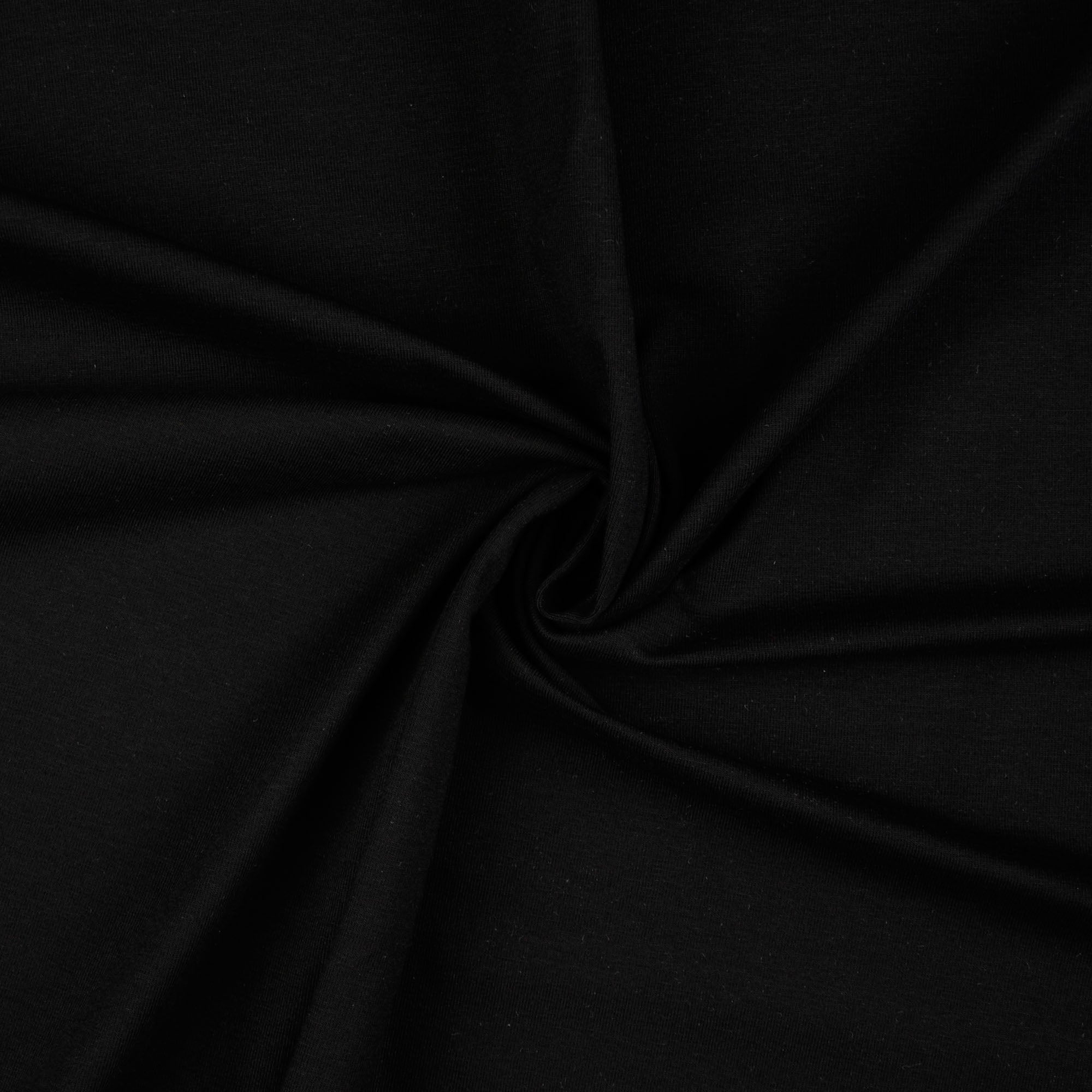Essential Chic Black Plain Cotton Jersey Fabric