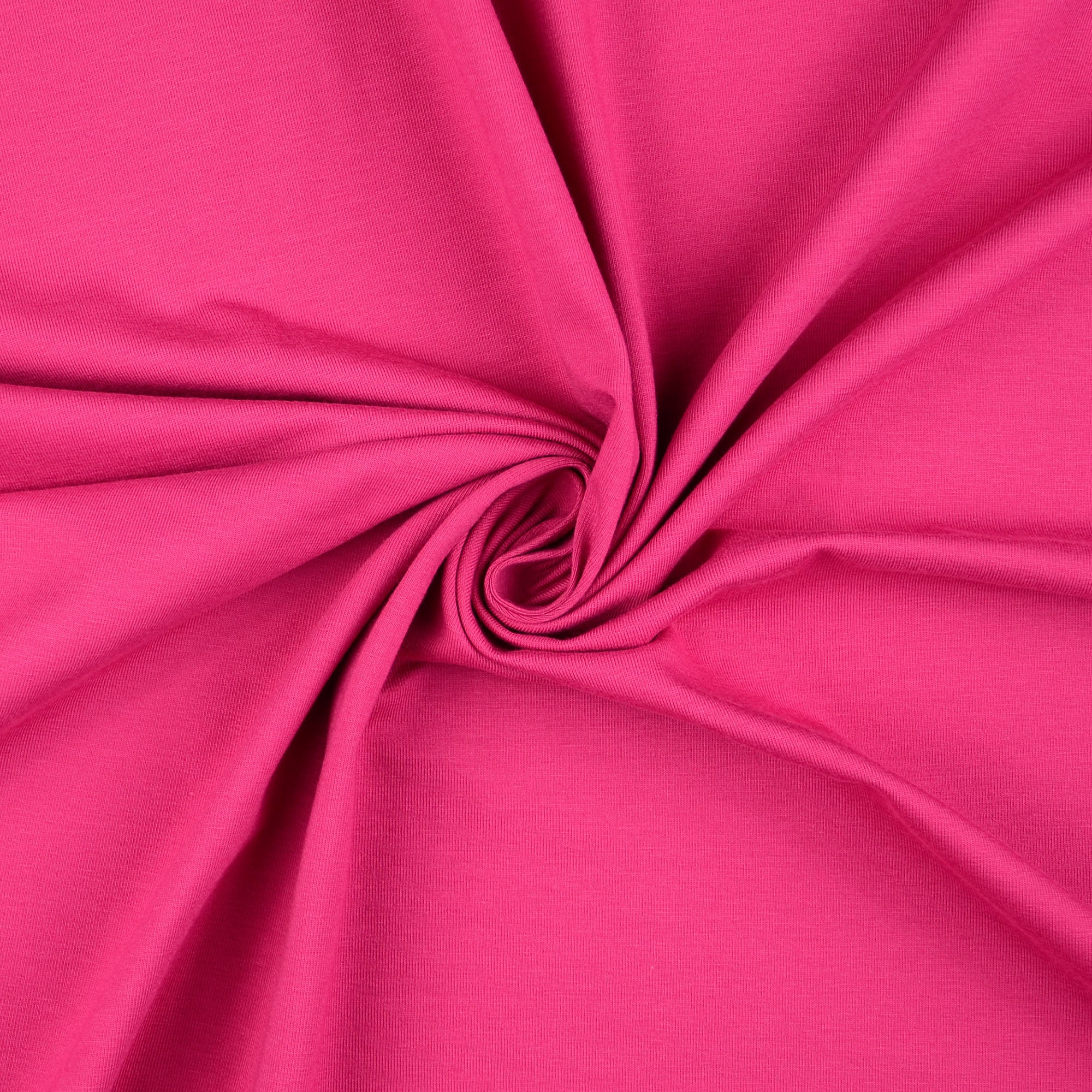 Essential Chic Fuchsia Pink  Plain Cotton Jersey Fabric