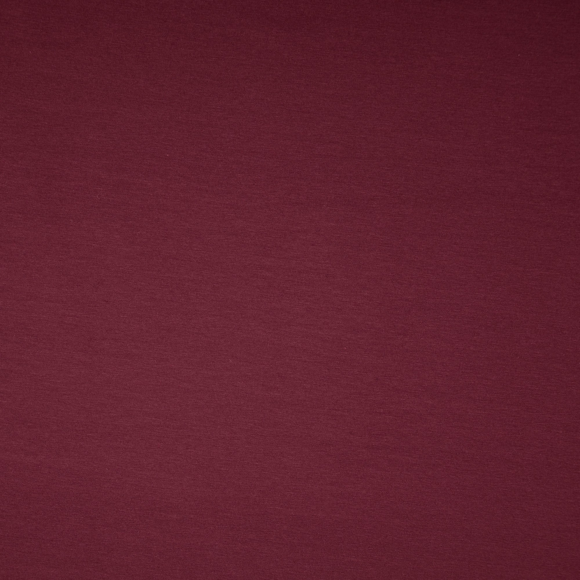 REMNANT 1.35 metres - Essential Chic Aubergine Plain Cotton Jersey Fabric WITH FAULT (pull lines at every 4cm)