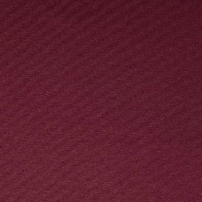 REMNANT 1.35 metres - Essential Chic Aubergine Plain Cotton Jersey Fabric WITH FAULT (pull lines at every 4cm)