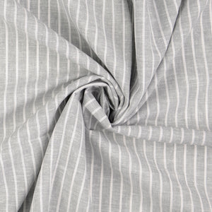 Stripe Grey Linen Cotton Fabric