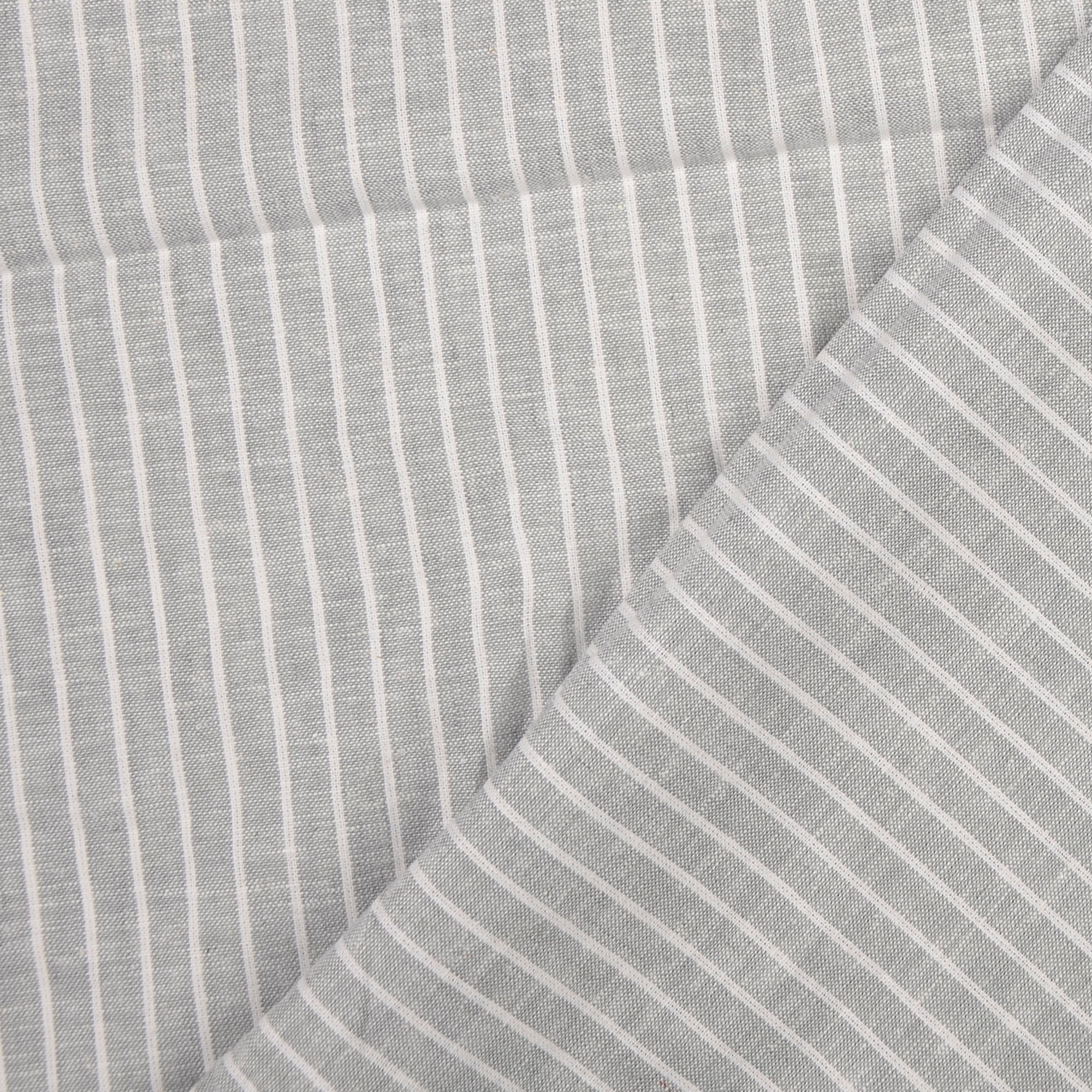 Stripe Grey Linen Cotton Fabric