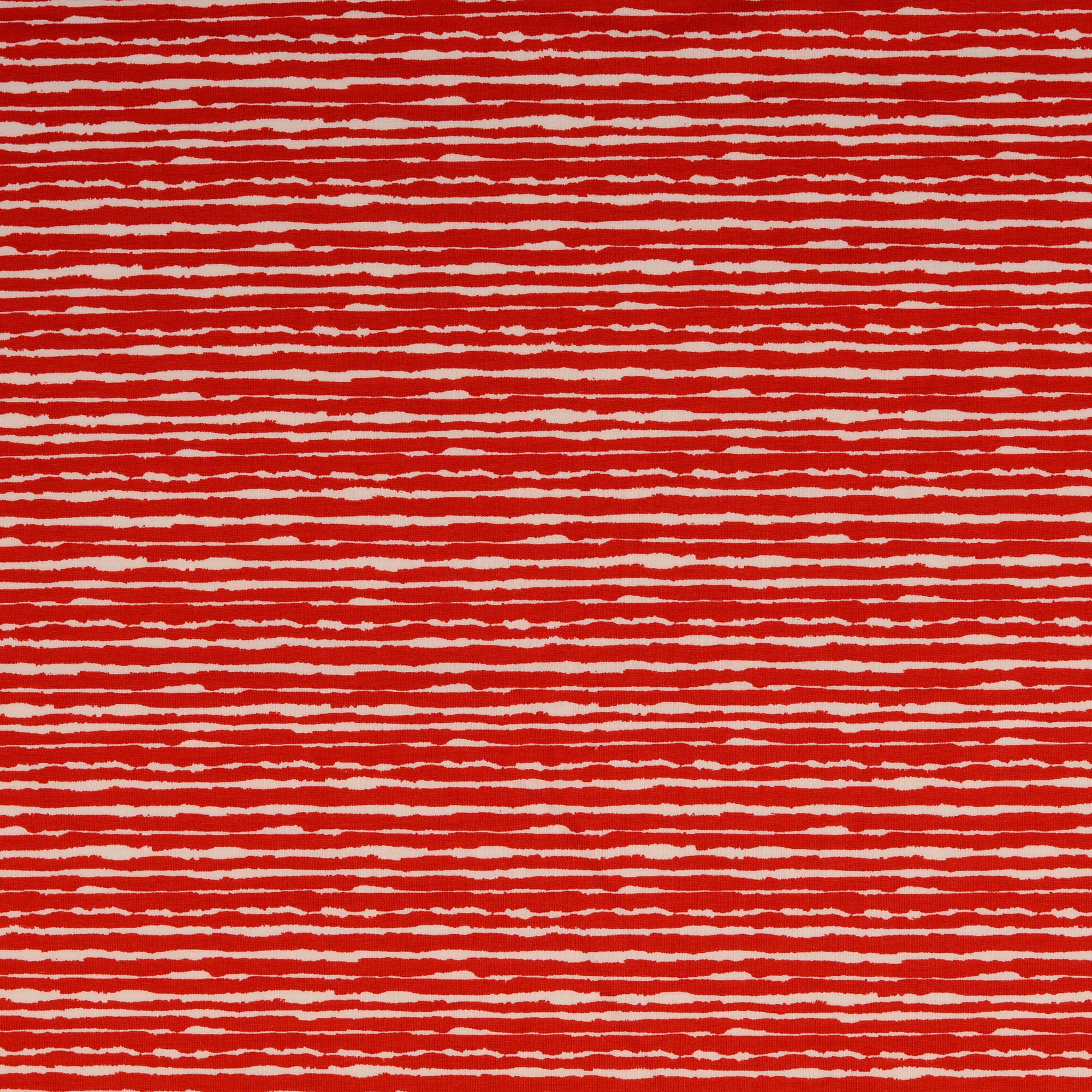 Hazy Stripes Red Cotton Jersey Fabric
