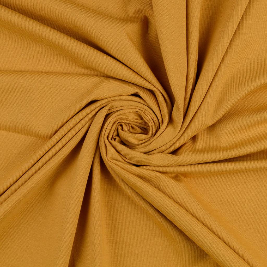 Essential Chic Mustard Plain Cotton Jersey Fabric