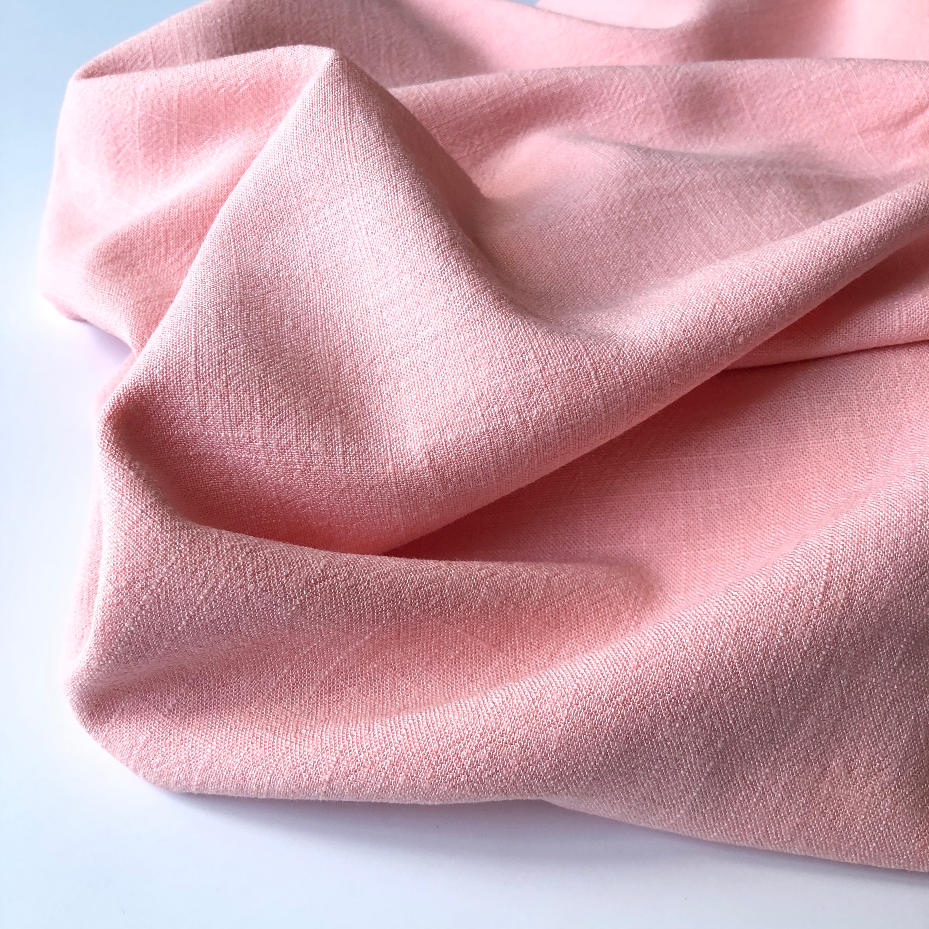 REMNANT 0.3 Metre - Flow Sweet Peach Viscose Linen Blend Dress Fabric