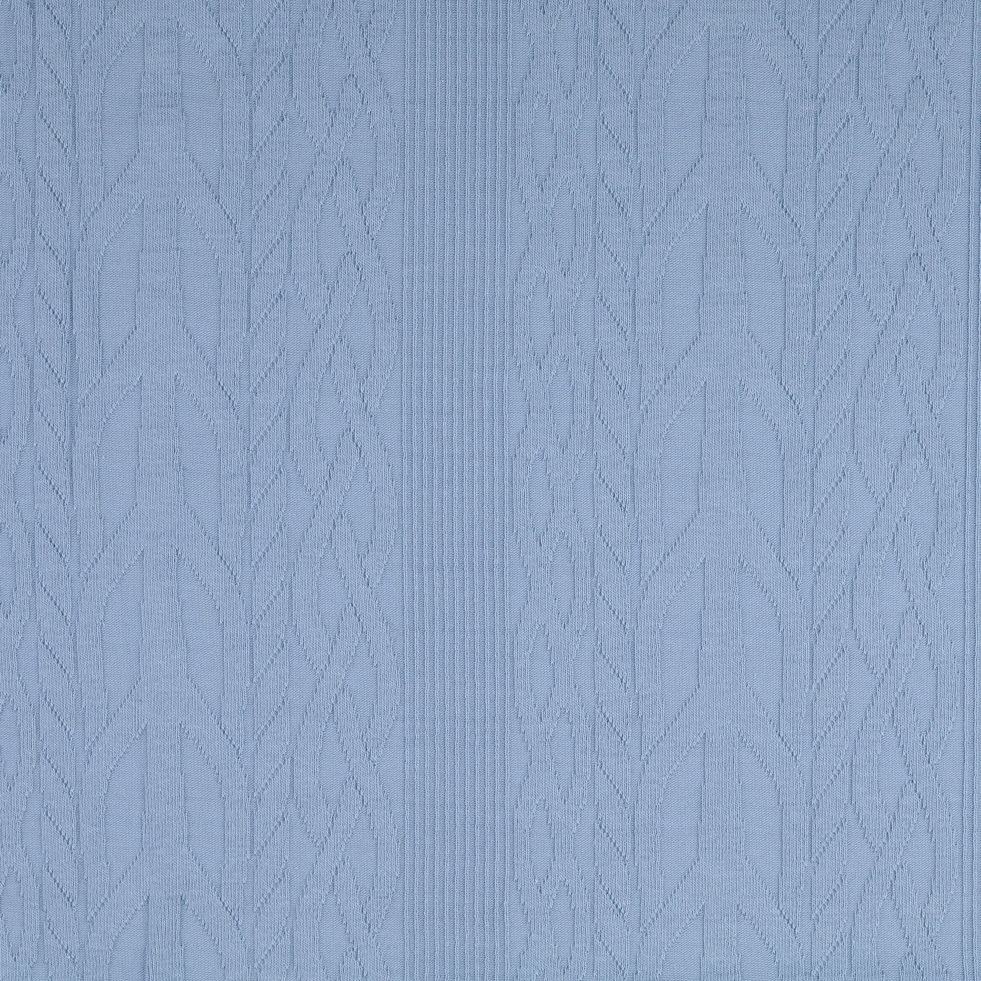 REMNANT 0.39 metre - Cotton Cable Knit Fabric in Light Blue