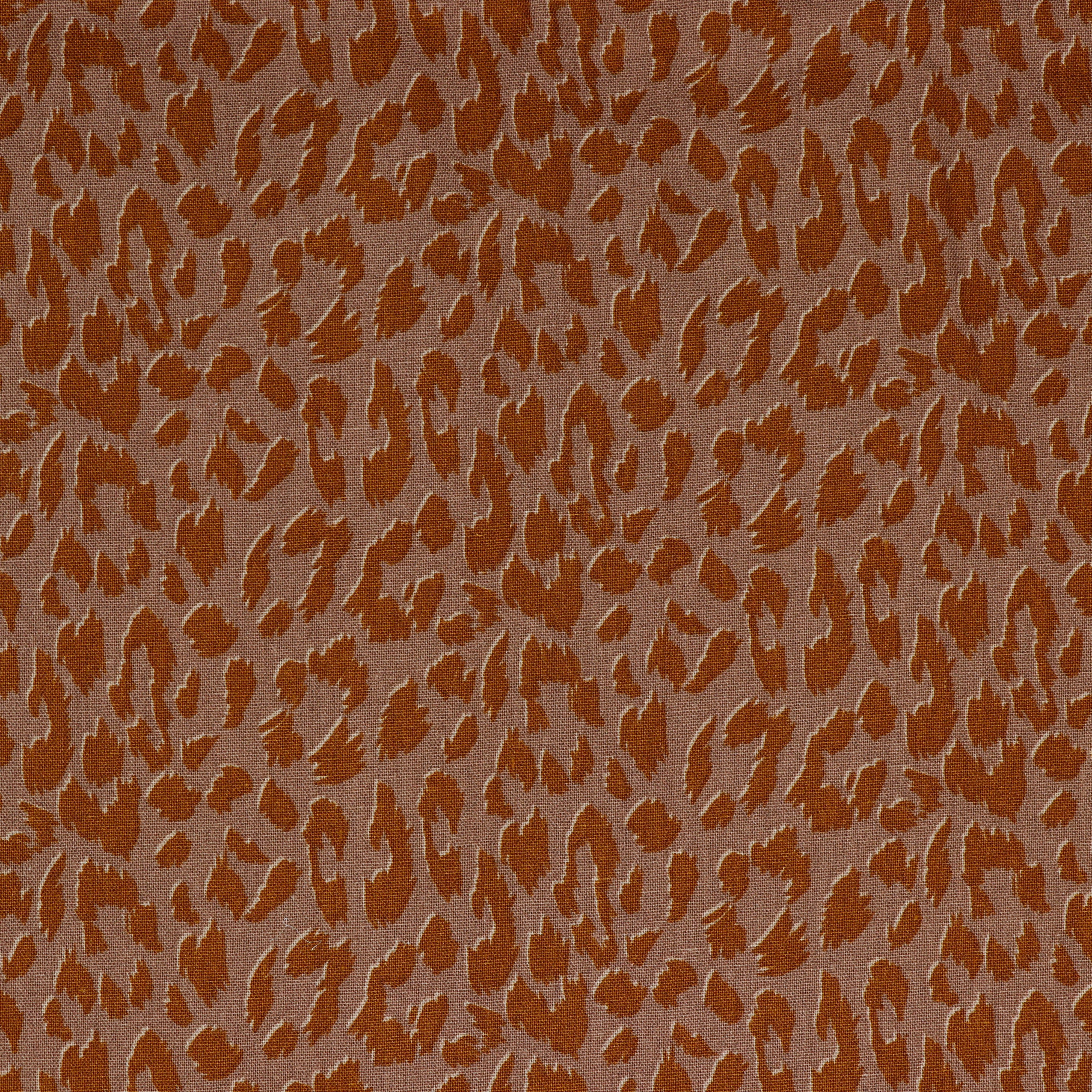Animal Print on Mauve Linen Viscose Blend Fabric