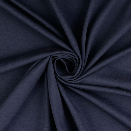 REMNANT 0.96 Metre - Essential Chic Dark Navy Plain Cotton Jersey Fabric