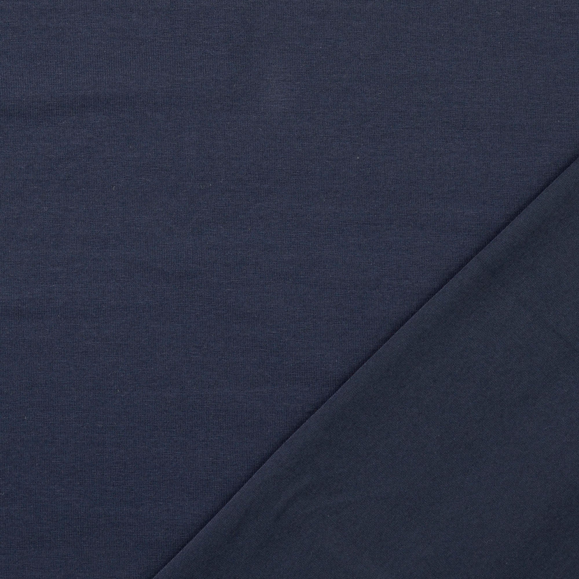 REMNANT 0.96 Metre - Essential Chic Dark Navy Plain Cotton Jersey Fabric