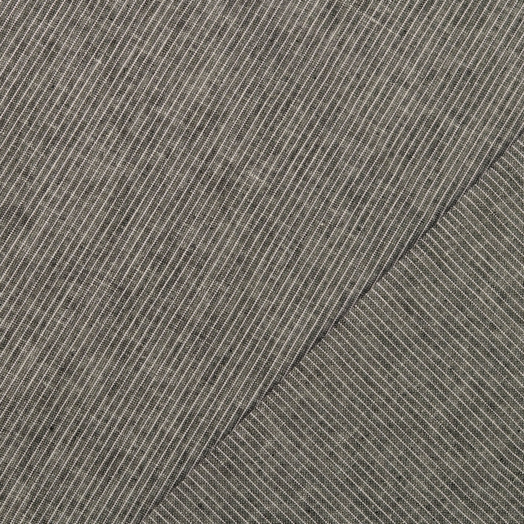 Fine Stripe Black Linen Cotton Fabric