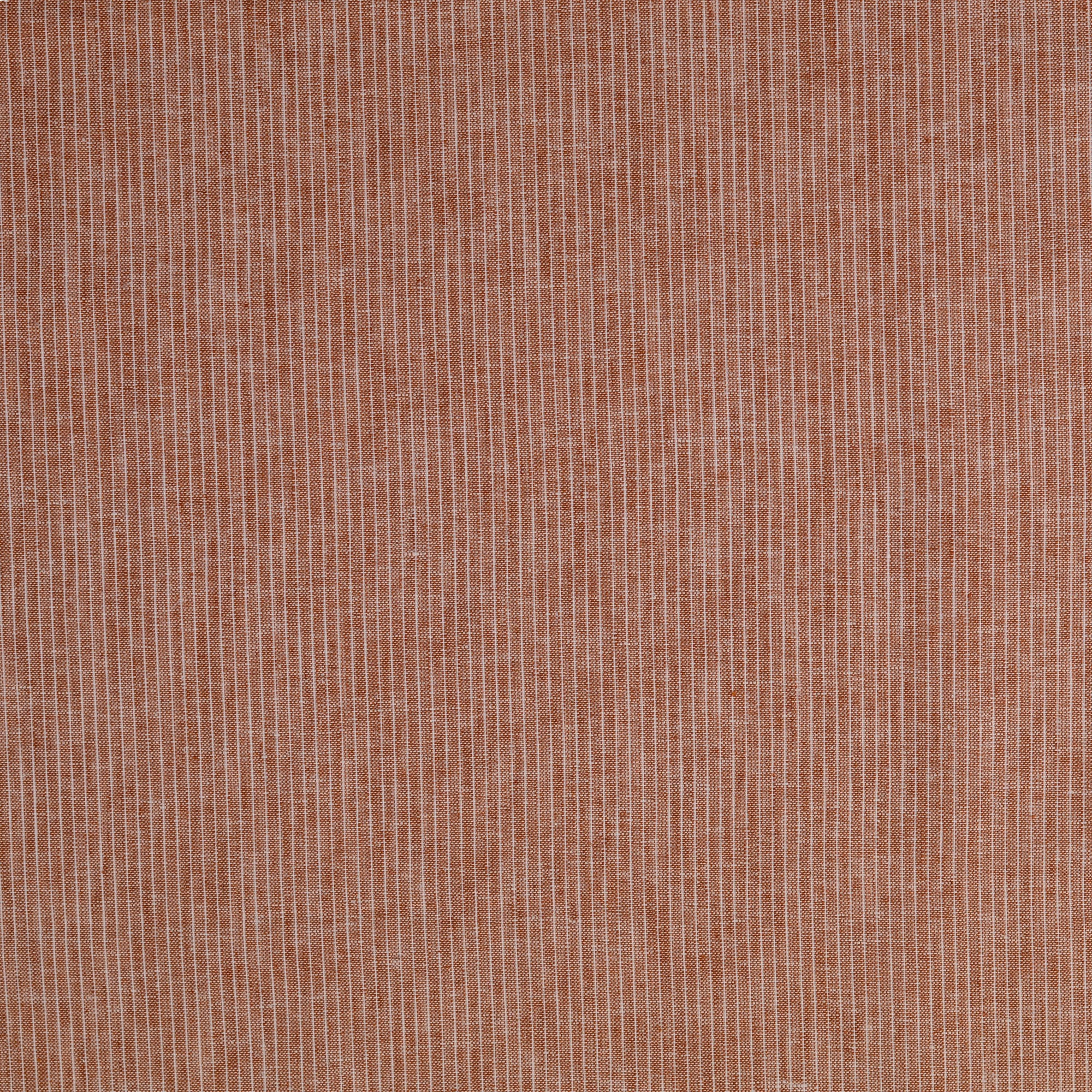 Fine Stripe Rust Linen Cotton Fabric