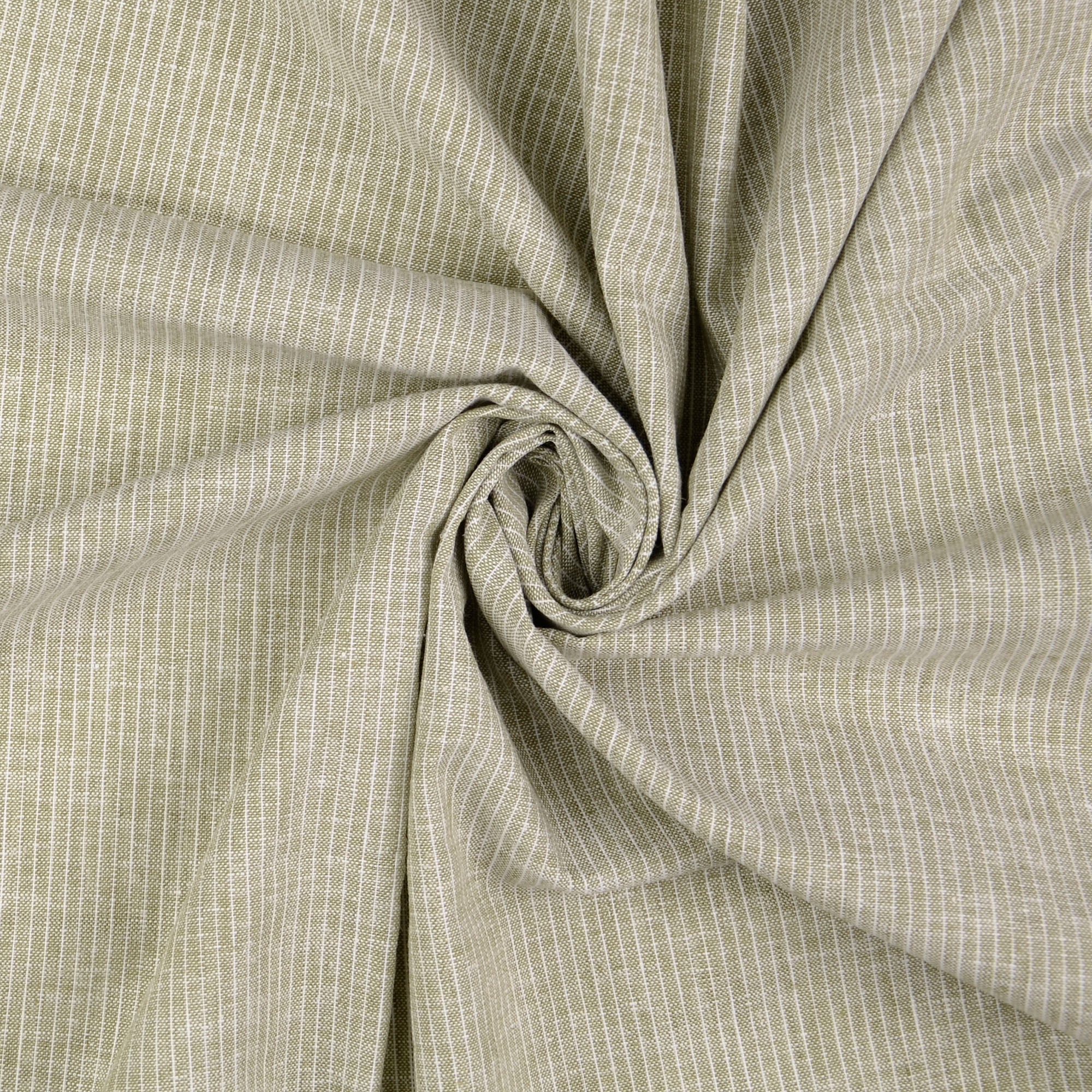 Fine Stripe Beige Linen Cotton Fabric