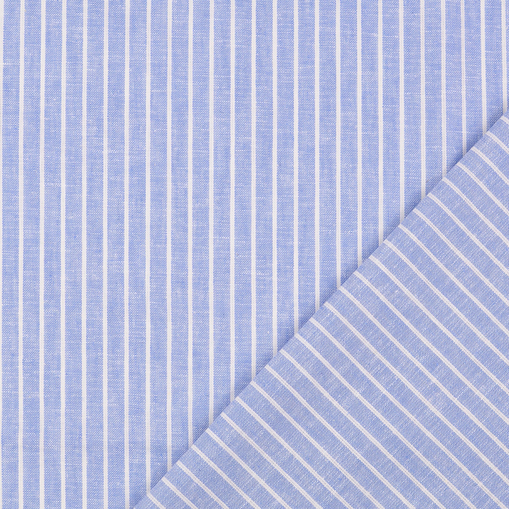 Stripe Light Blue Linen Cotton Fabric