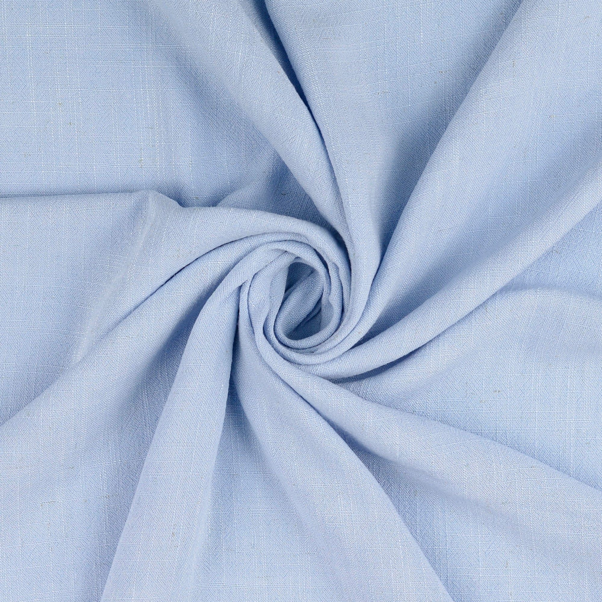 Flow Light Blue Viscose Linen Blend Dress Fabric