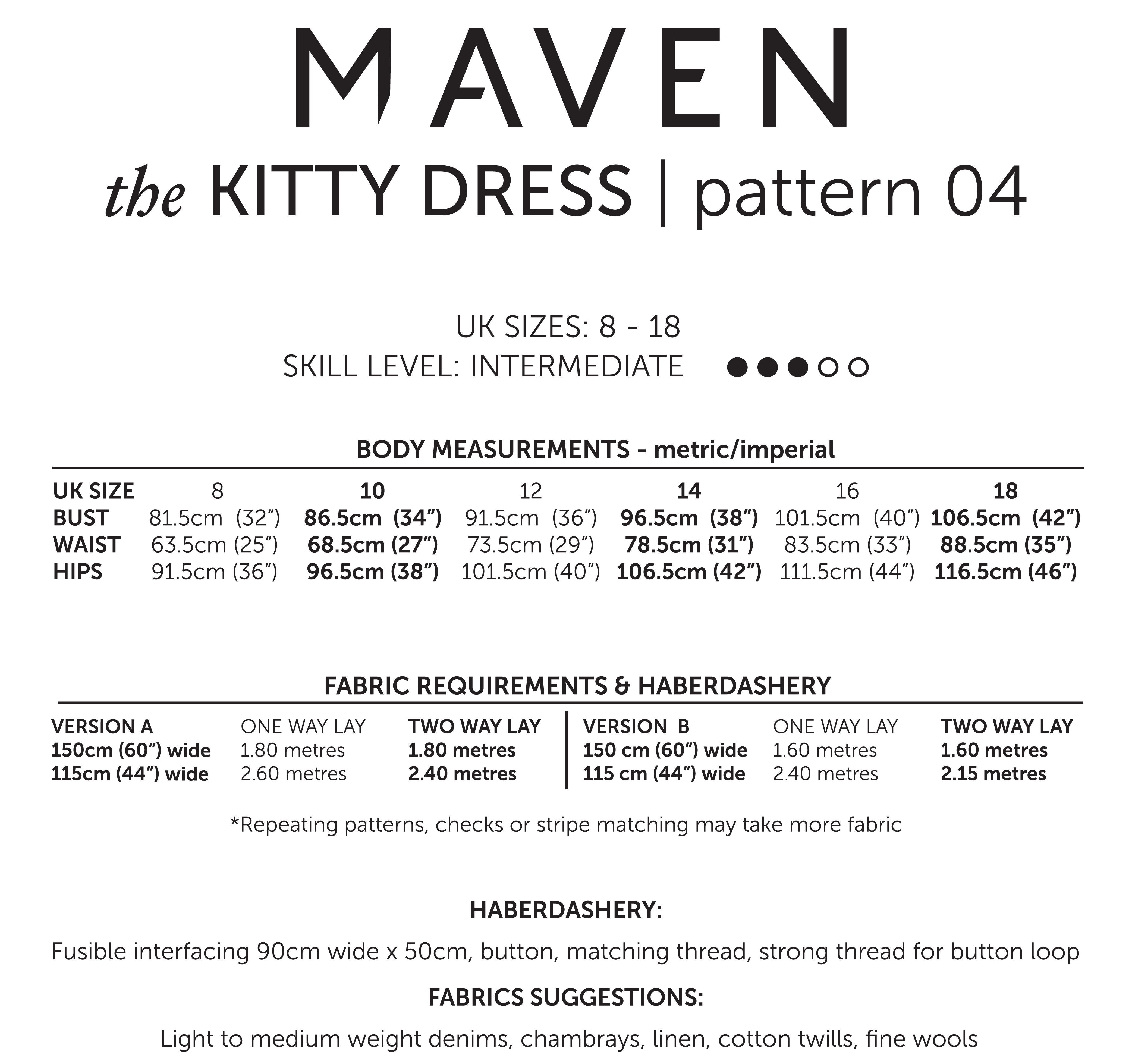 Maven Sewing Patterns - The Kitty Dress
