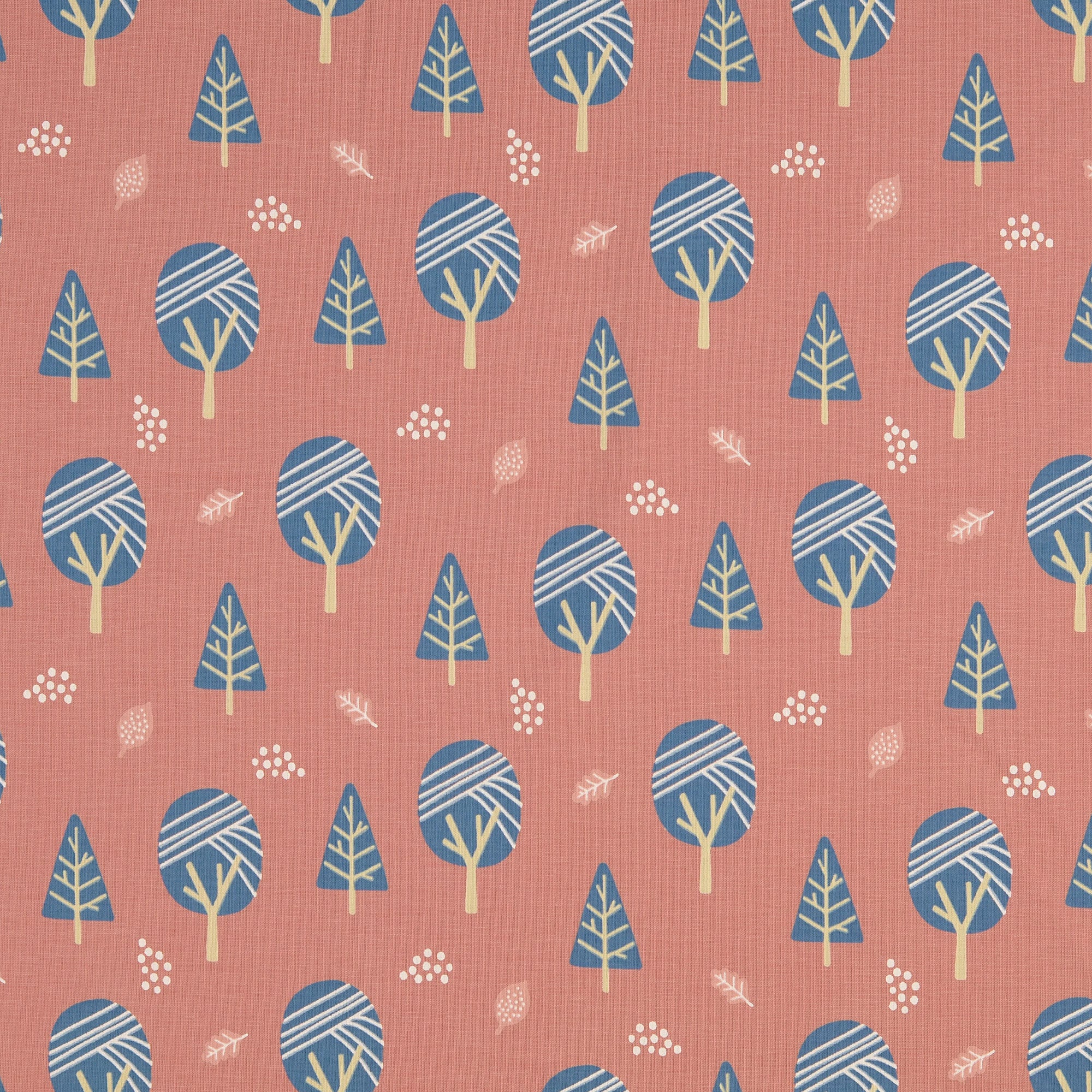 Forest Pink Cotton Jersey Fabric