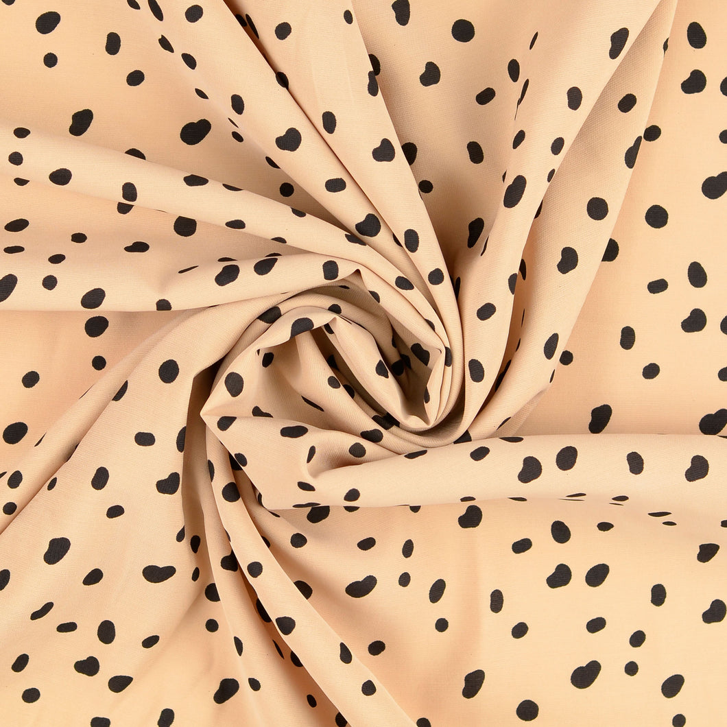 Irregular Dots Soft Peach Sandwashed Viscose Fabric