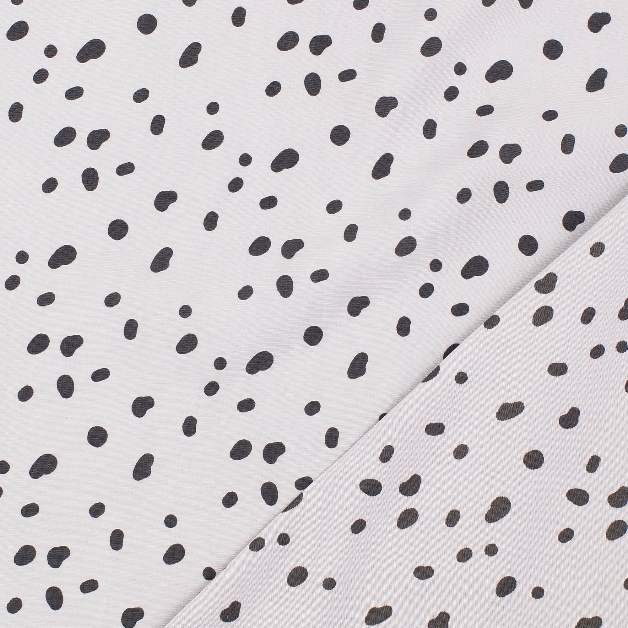 REMNANT 1.83 Metres - Irregular Dots Soft Grey Sandwashed Viscose Fabric