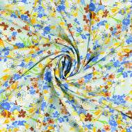 REMNANT 2.05 Metres - Wildflower Mint Viscose Poplin Fabric