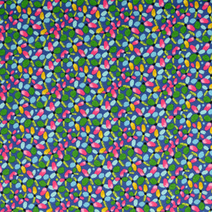 REMNANT 0.29 metre - Summer Petals Blue Cotton Jersey Fabric