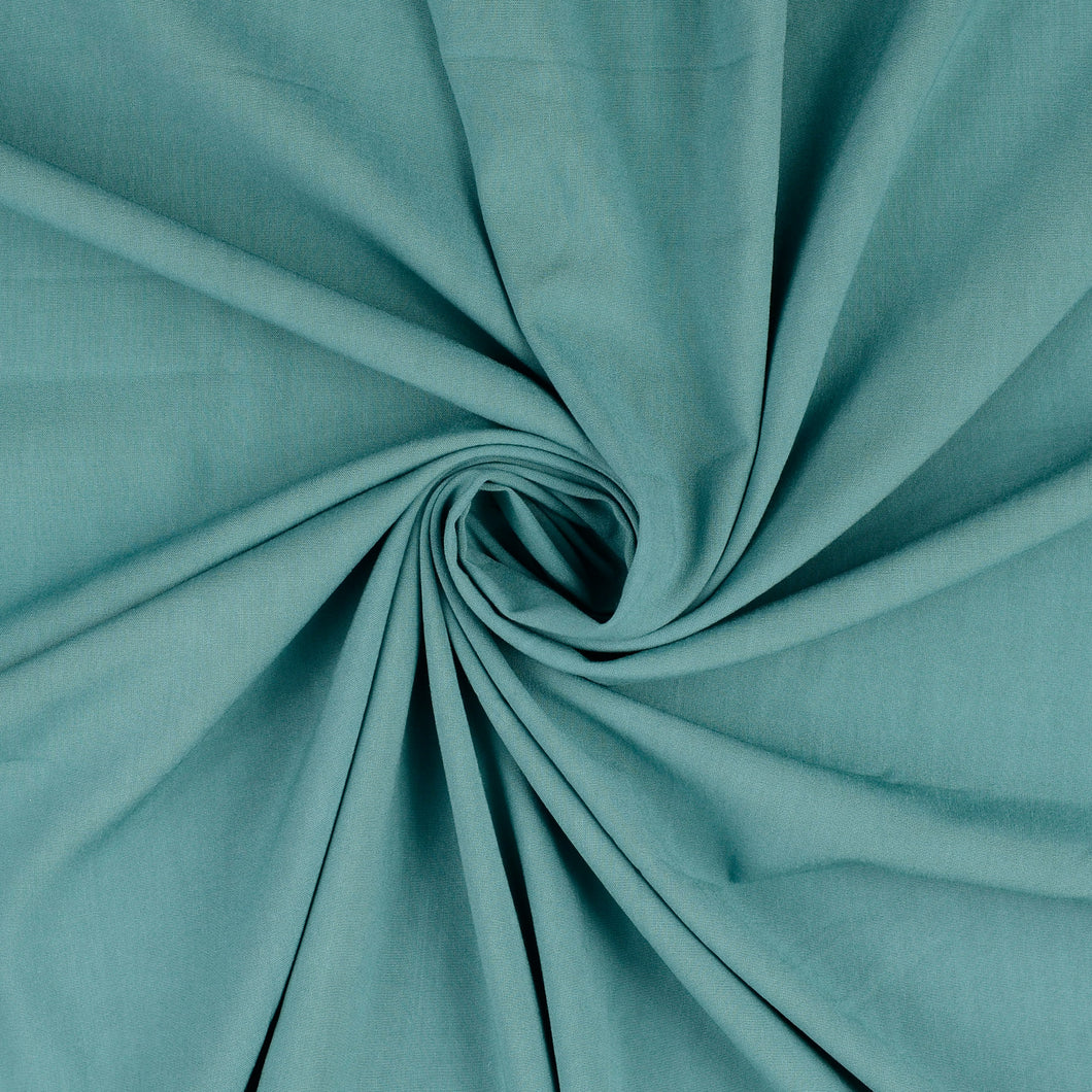 REMNANT 3.14 metres - Elegance Solid Aqua Stretch Viscose Poplin Fabric