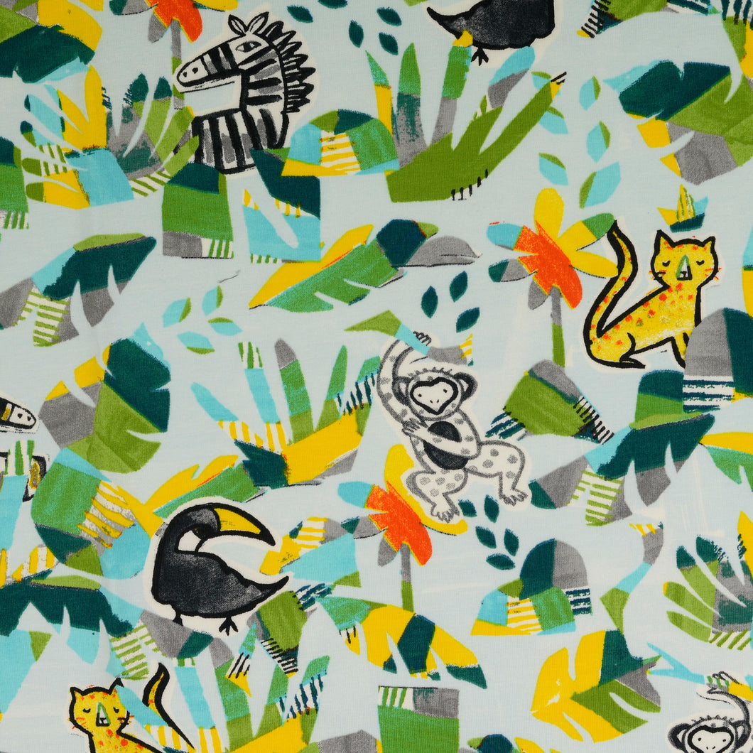 REMNANT 1.54 Metres - Jungle Green Cotton Jersey Fabric