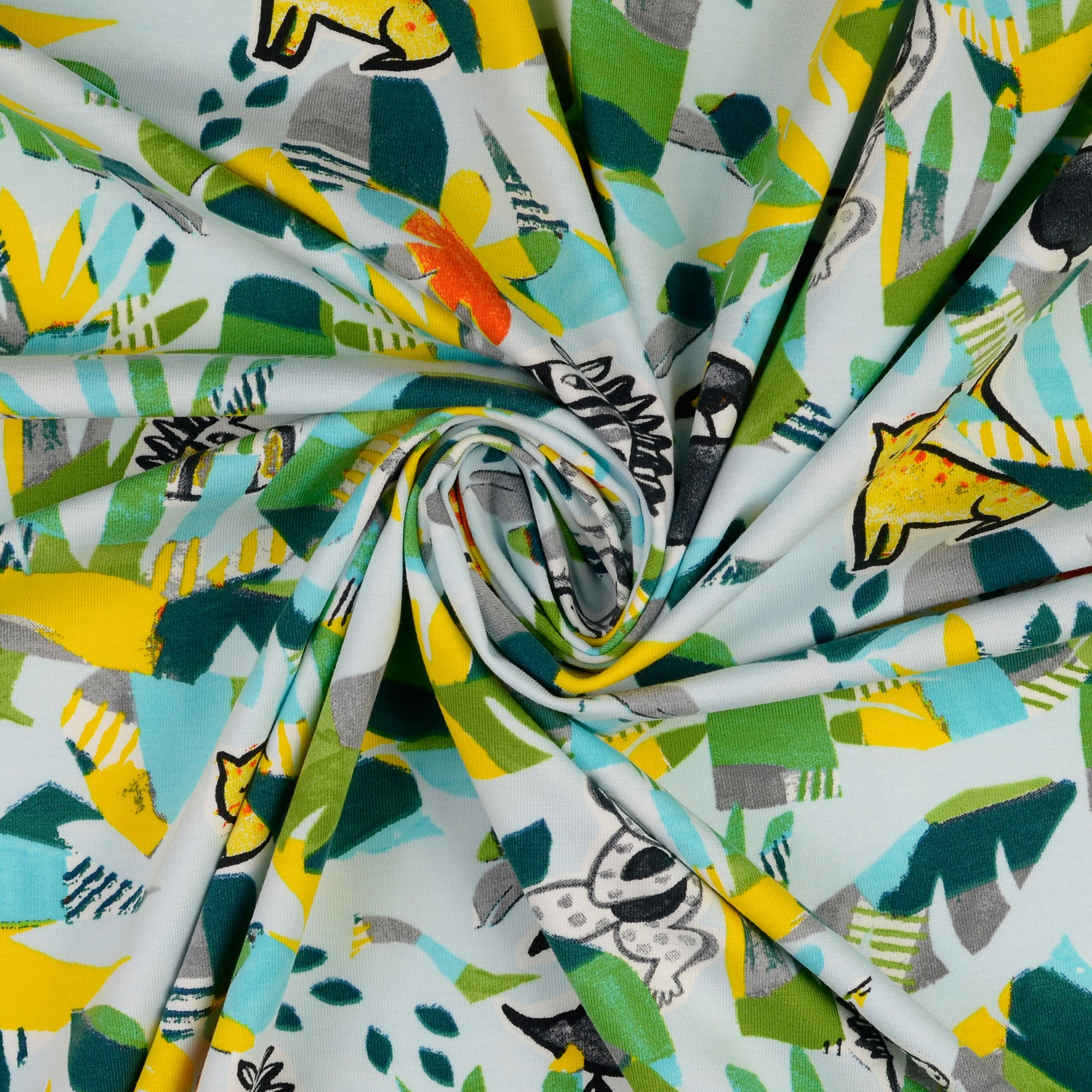 REMNANT 1.54 Metres - Jungle Green Cotton Jersey Fabric