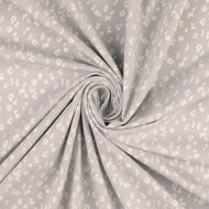 REMNANT 2.43 Metres WITH FAULT (Small Lines Running Through Fabric Every 4cm) - Small Animal Grey Cotton Jersey Fabric