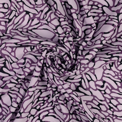REMNANT 0.44 Metre - Retro Pebbles Purple Viscose Poplin Fabric