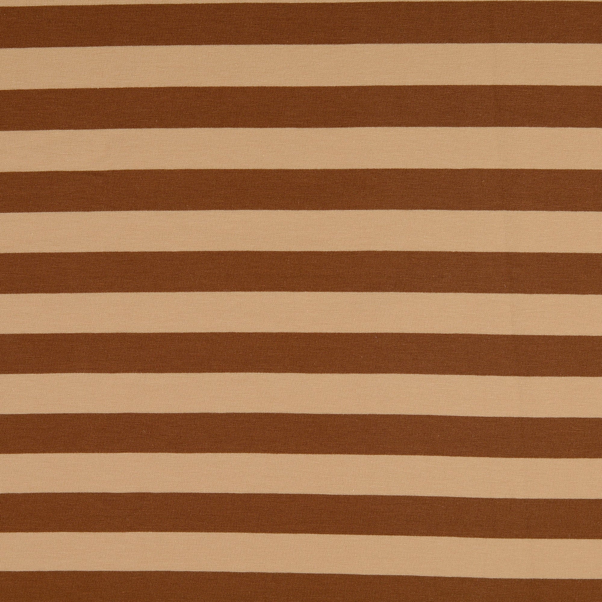 REMNANT 1.6 Metres - Yarn Dyed Stripes in Camel Brown French Terry Fabric
