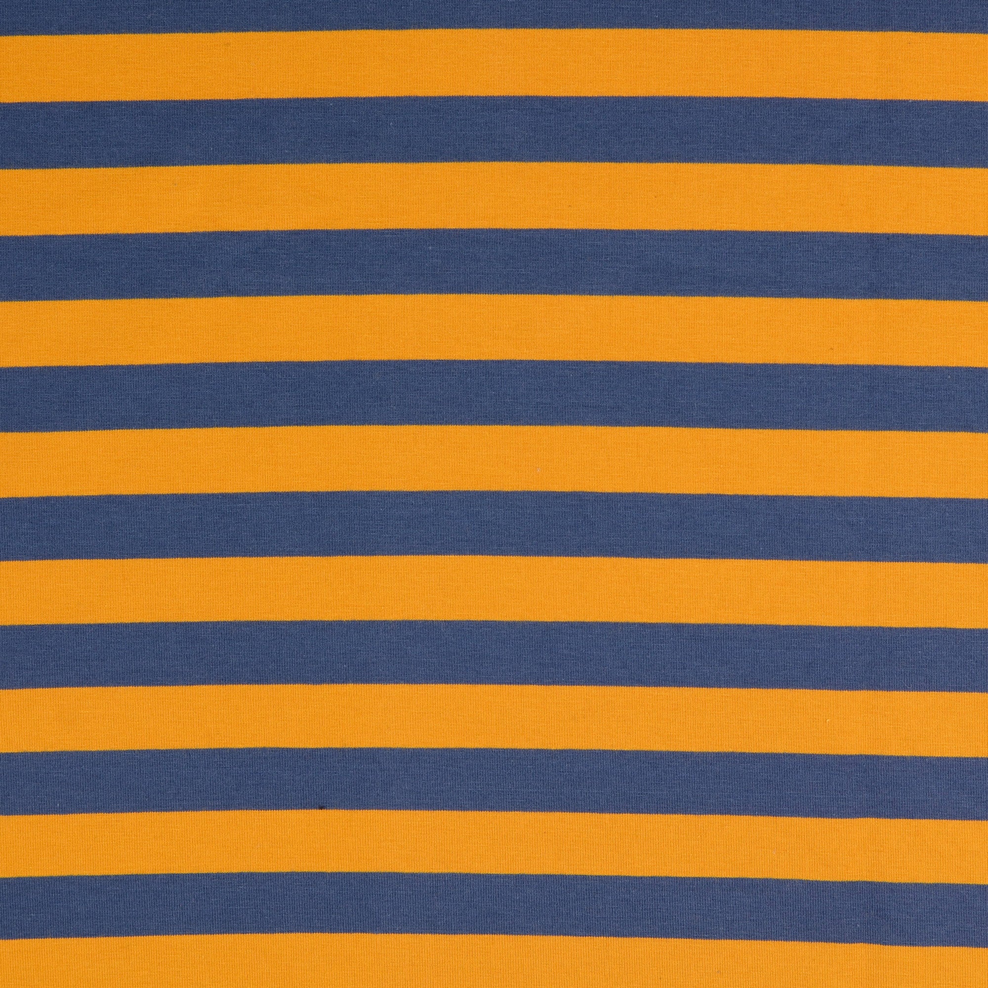Yarn Dyed Stripes in Mustard French Terry Fabric