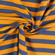 REMNANT 0.16 Metre - Yarn Dyed Stripes in Mustard French Terry Fabric