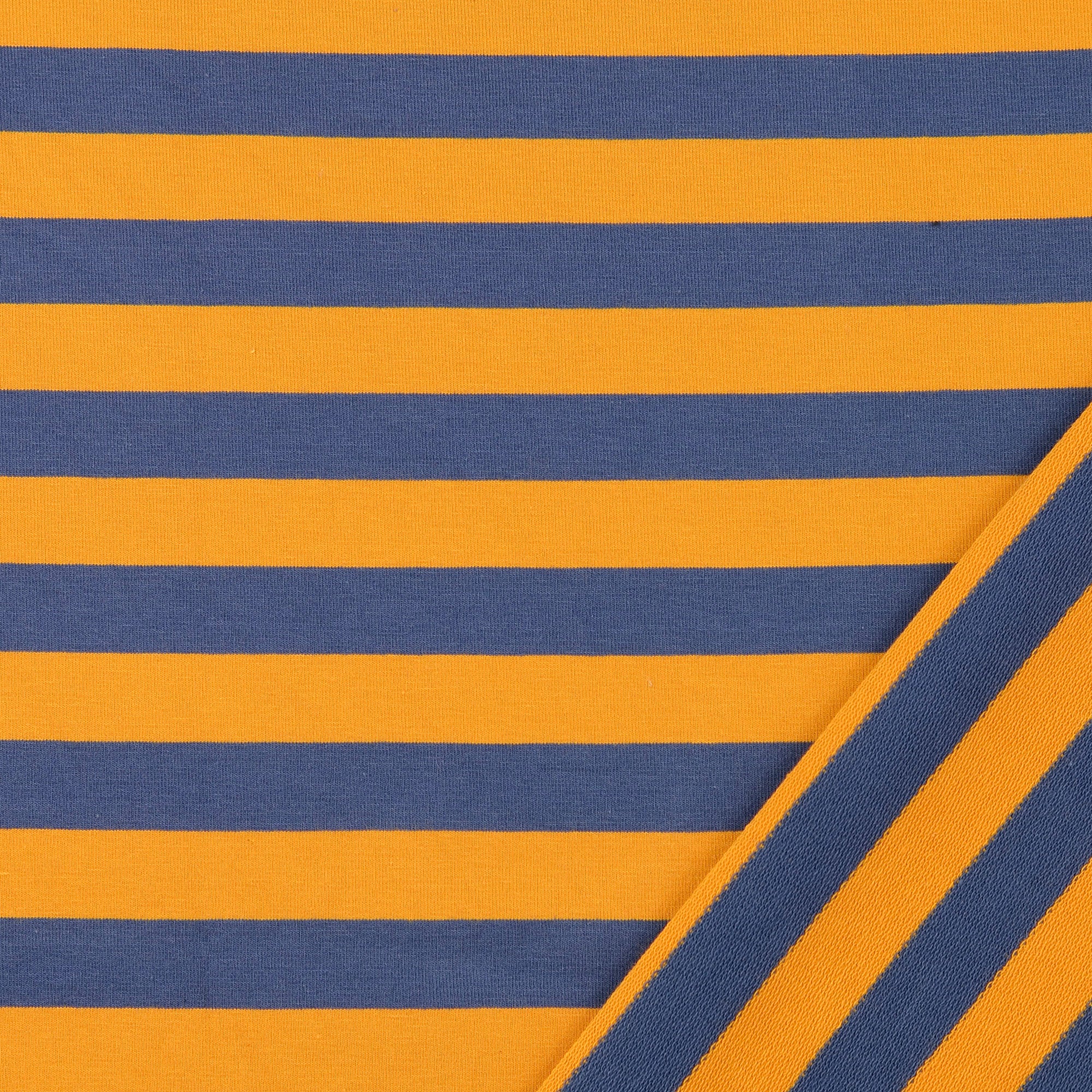 Yarn Dyed Stripes in Mustard French Terry Fabric