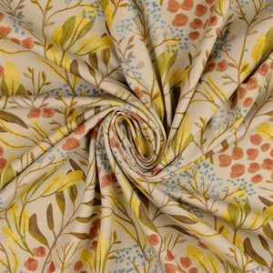 REMNANT 2.32 Metres - Twigs Beige Cotton Jersey Fabric