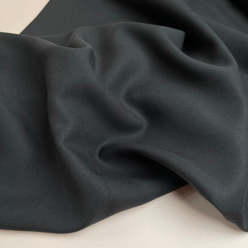 Black Slub Linen with Tencel™️ Fibres