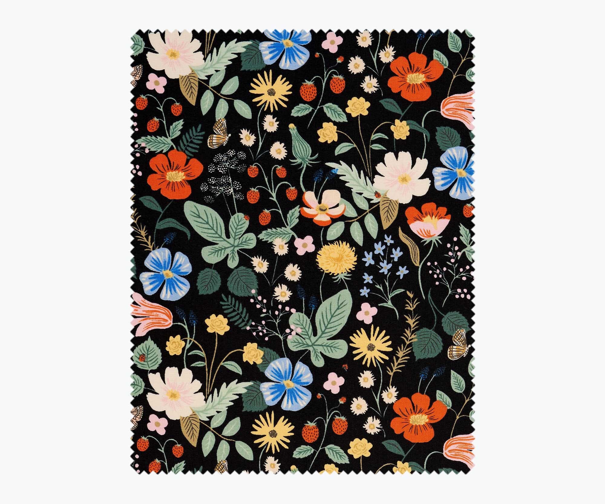 Rifle Paper Co - Strawberry Fields Black Cotton