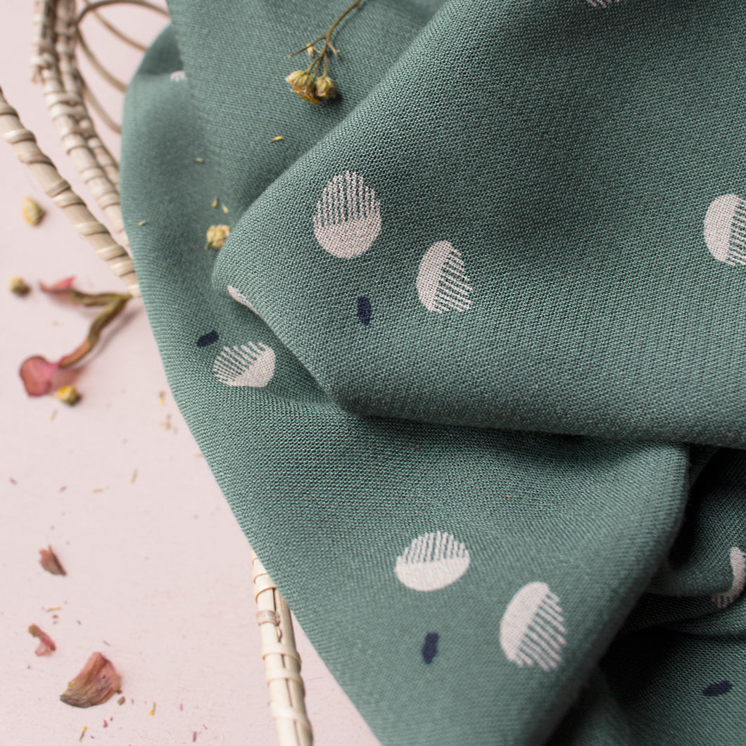 REMNANT 0.41 metre - Atelier Brunette - Seed Cedar Kelsey Crepe Fabric