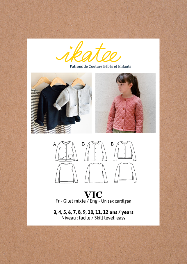 Vic unisex Cardigan - Kids 3/12Y - Paper Sewing Pattern