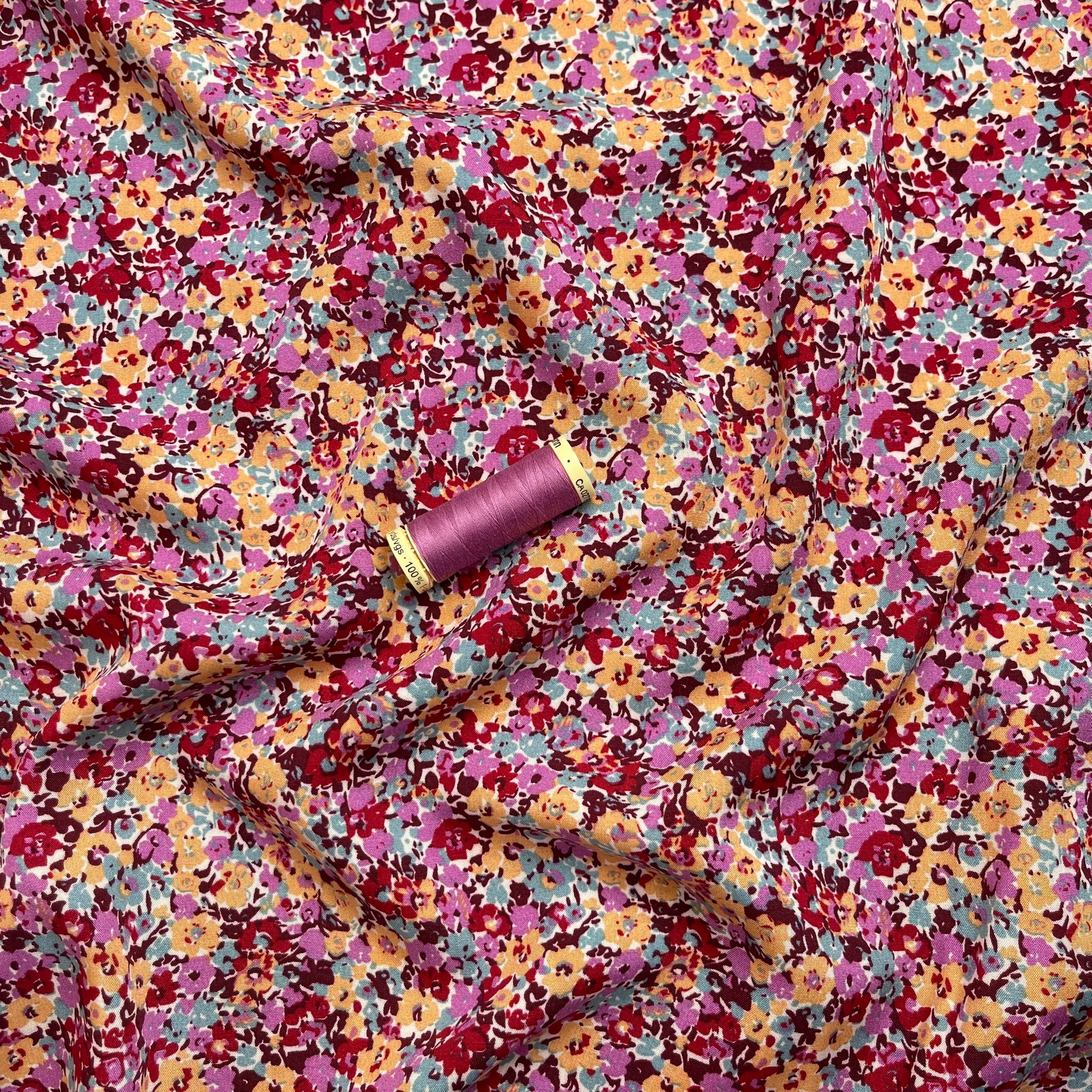 Ditsy Floral Pink Viscose Fabric