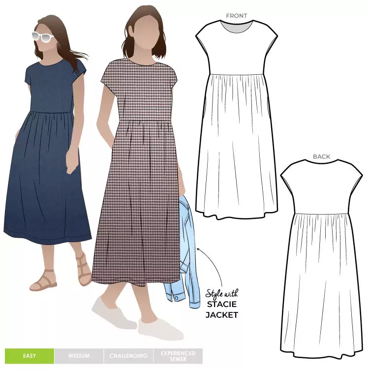 Style ARC - Montana Midi Dress (Sizes 4 - 16)  Sewing Pattern