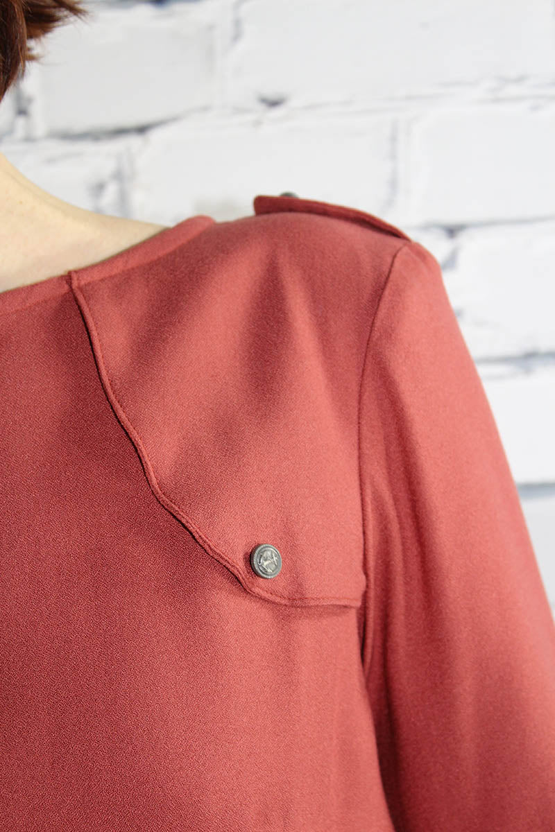 Églantine & Zoé - Terracotta Viscose Crepe Fabric