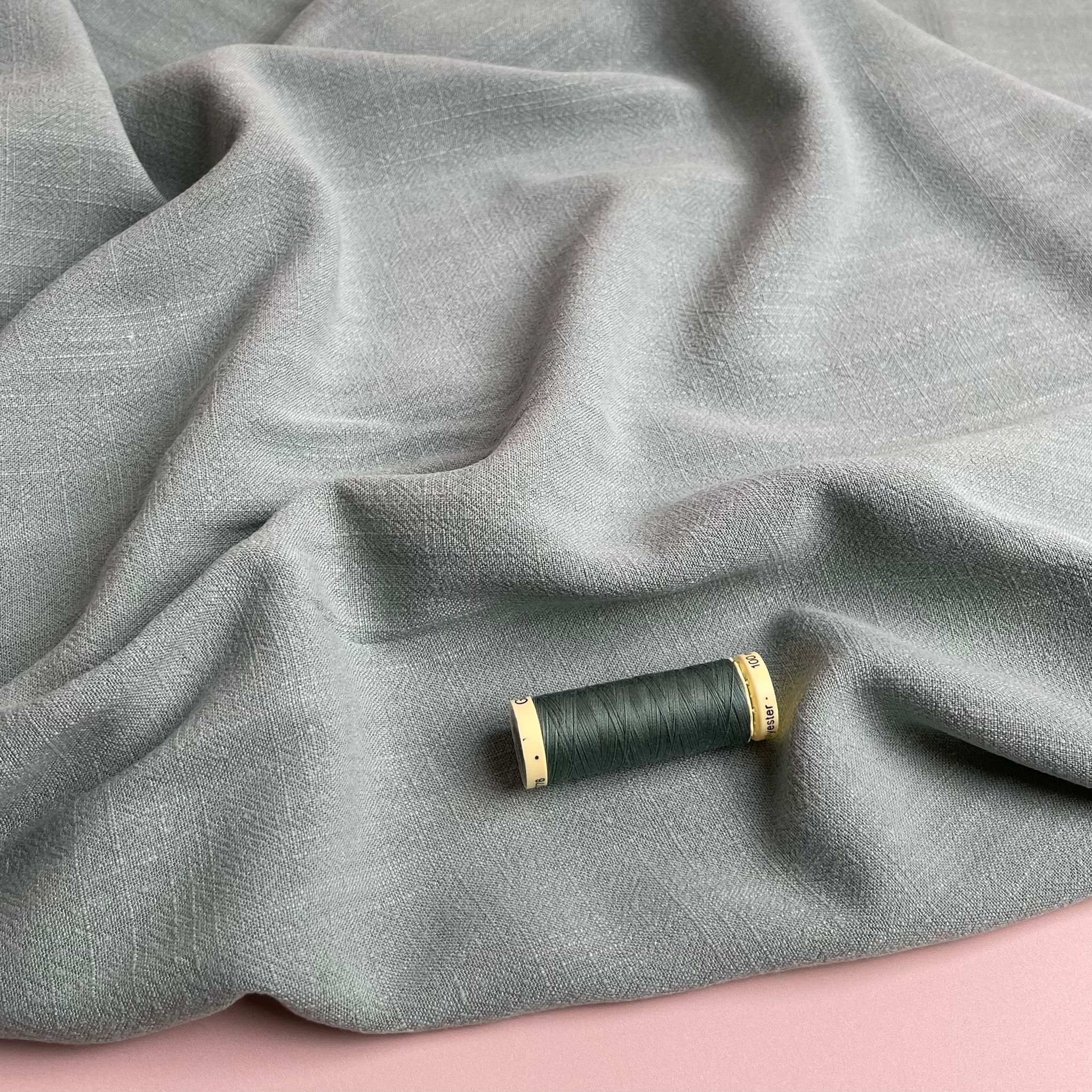 Flow Soft Sage Viscose Linen Blend Dress Fabric
