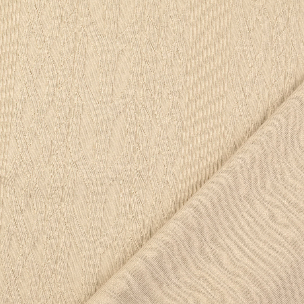 Cotton Cable Knit Fabric in Cream