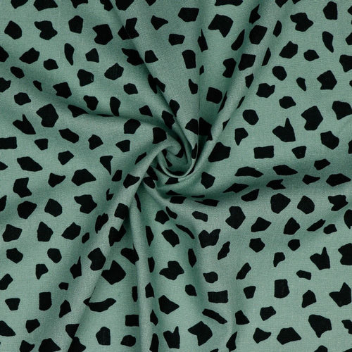 REMNANT 0.74 Metre - Terrazzo Mineral Green Linen Viscose Blend Fabric