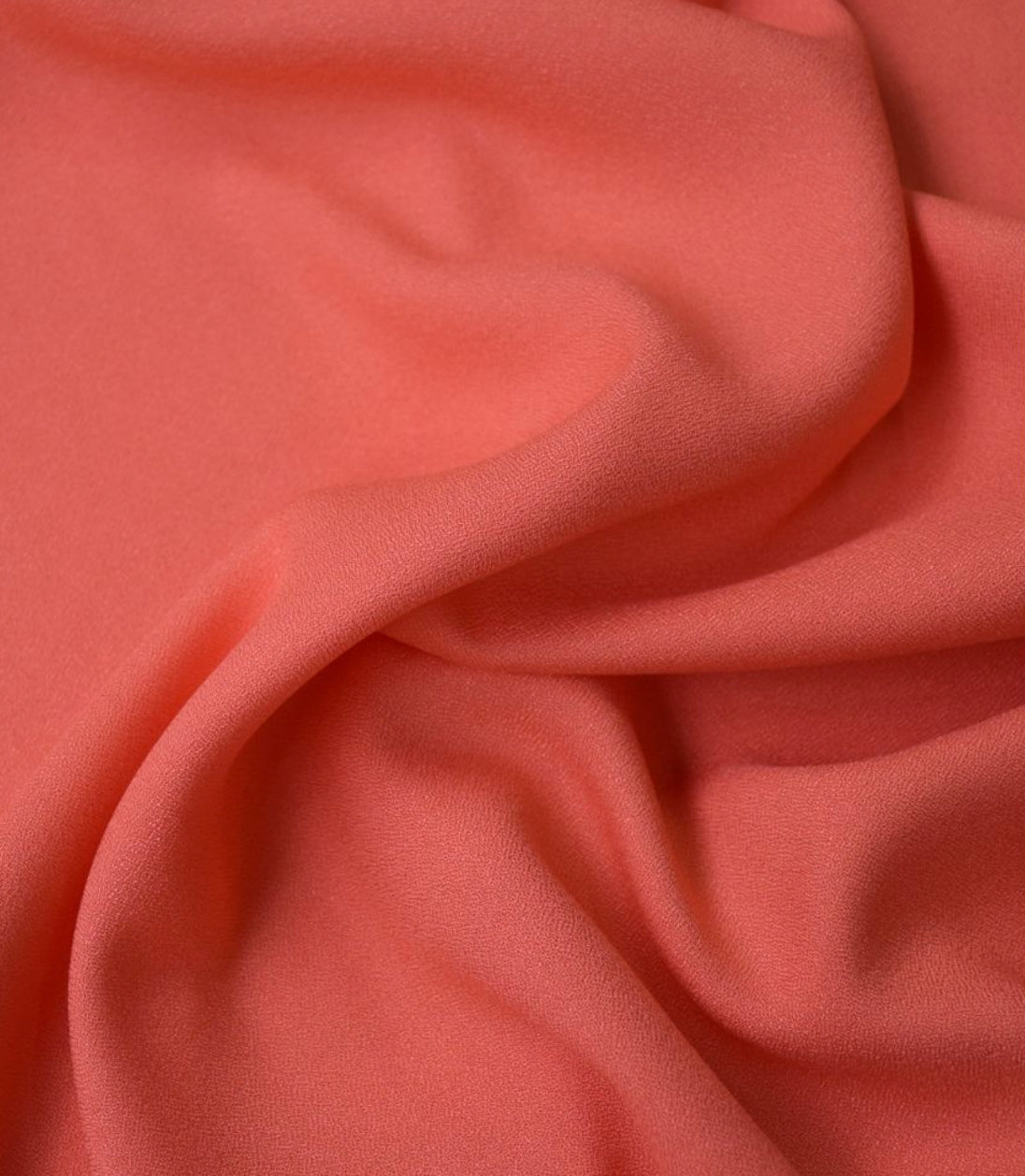 Cousette - Coral Solid Viscose Crepe Fabric