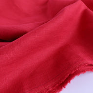 REMNANT 0.64 Metre - Breeze Red - Enzyme Washed Pure Linen Fabric
