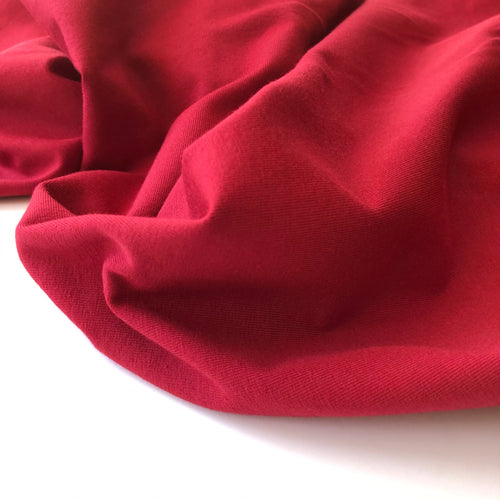 Essential Chic Red Wine Plain Cotton Jersey Fabric