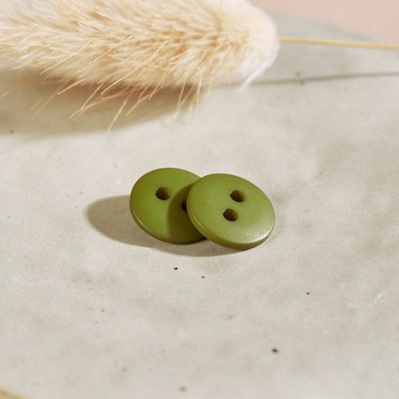 Atelier Brunette - Classic Matte Buttons - Matcha Leaf 12mm