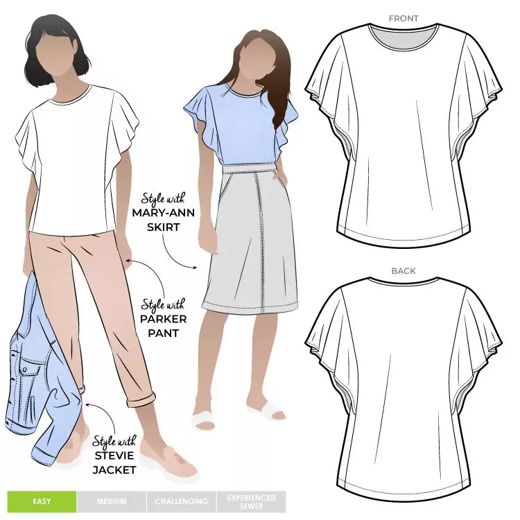 Style ARC - Posie Knit Top (Sizes 4-16)  Sewing Pattern