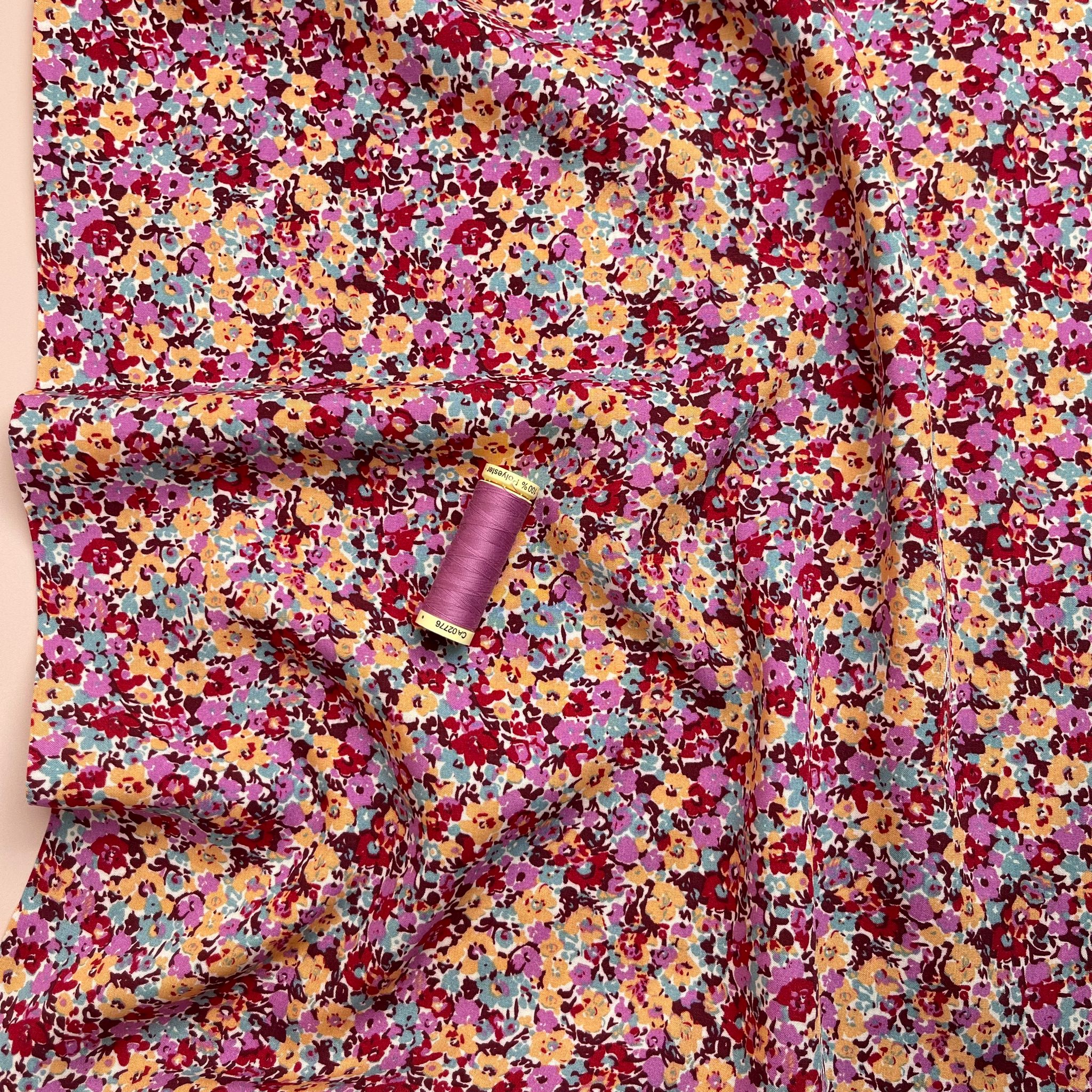 Ditsy Floral Pink Viscose Fabric